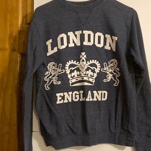 Blue London England Sweatshirt with Royal Crest